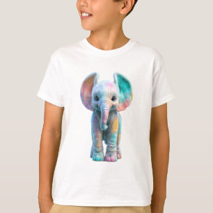 Camiseta Elefante Bebé Arcoíris Salpicado de Pastel para Ni