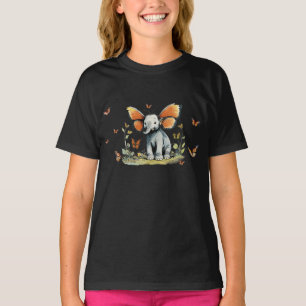 Camiseta Elefante bebé con orejas del ala mariposa