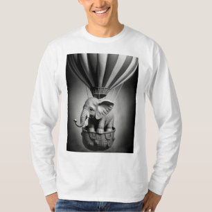 Camiseta Elefante bebé en un globo de aire caliente