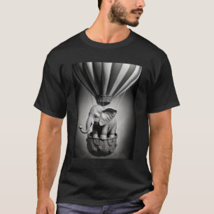 Camiseta Elefante bebé en un globo de aire caliente