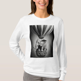 Camiseta Elefante bebé en un globo de aire caliente