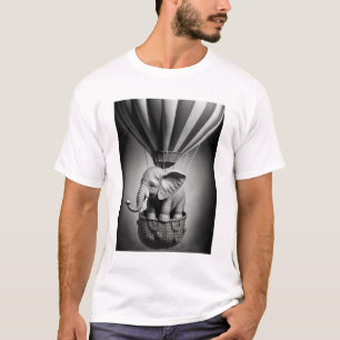 Camiseta Elefante bebé en un globo de aire caliente
