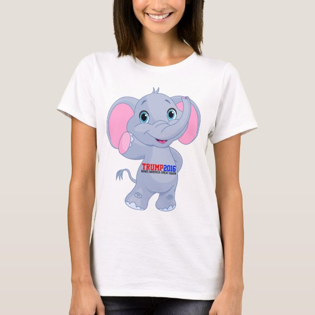 Camiseta Elefante bebé Trump para presidente 2016 (Anverso)