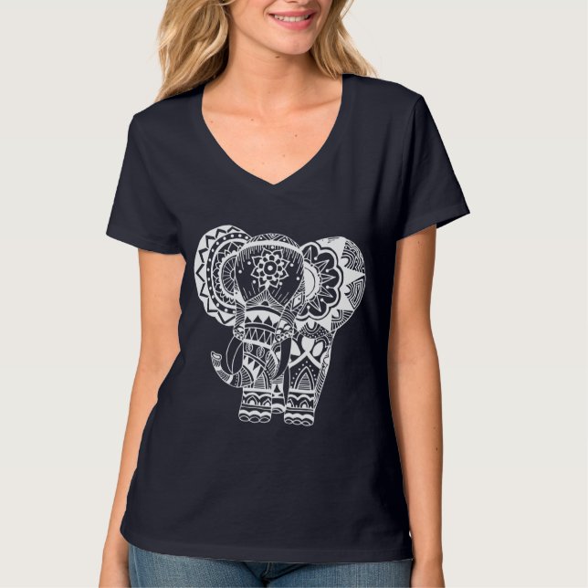 Camiseta Elefante blanco bohemio Tee Shirt (Anverso)