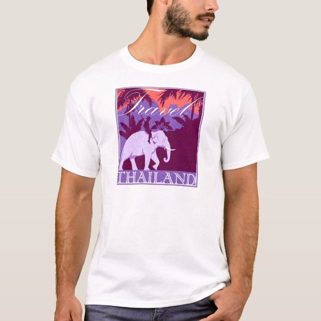 Camiseta Elefante blanco de Tailandia del viaje (Anverso)