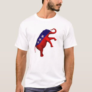 Camiseta Elefante blanco y azul rojo