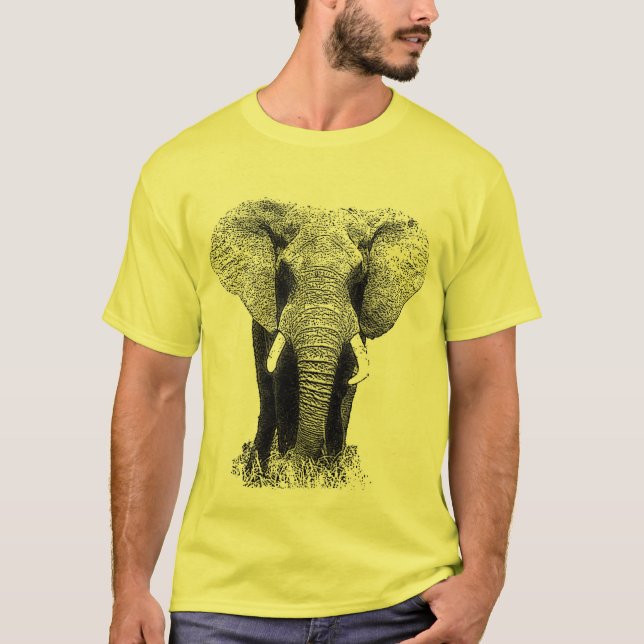 Camiseta Elefante blanco y negro (Anverso)