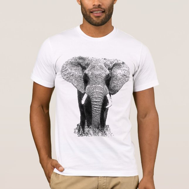 Camiseta Elefante blanco y negro (Anverso)
