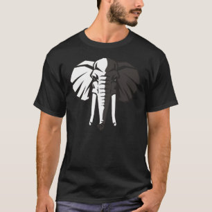 Camiseta Elefante blanco y negro
