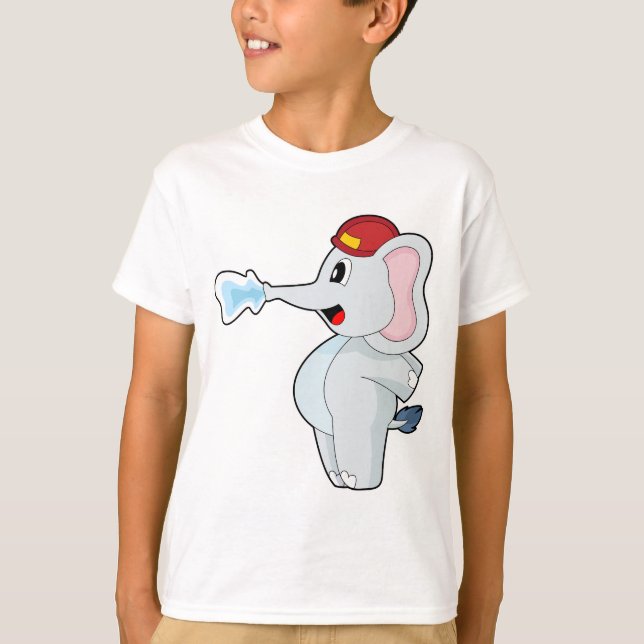 Camiseta Elefante Bombero Casco de bomberos Bomberos Bomber (Anverso)
