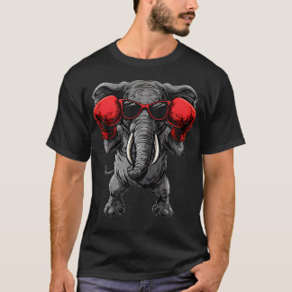 Camiseta Elefante Boxeador Con Guantes De Boxeo Kickboxing