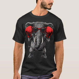 Camiseta Elefante Boxeador Con Guantes De Boxeo Kickboxing