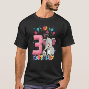 Camiseta Elefante Chica de cumpleaños Princesa Elefante 3 d