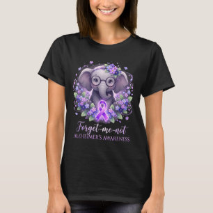 Camiseta Elefante cinta púrpura no olvides alzheimer