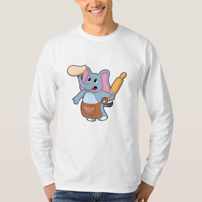 Camiseta Elefante cocinado con alfiler y masa (Anverso)