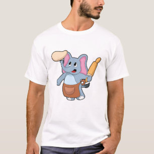 Camiseta Elefante cocinado con alfiler y masa
