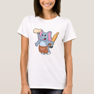 Camiseta Elefante cocinado con alfiler y masa