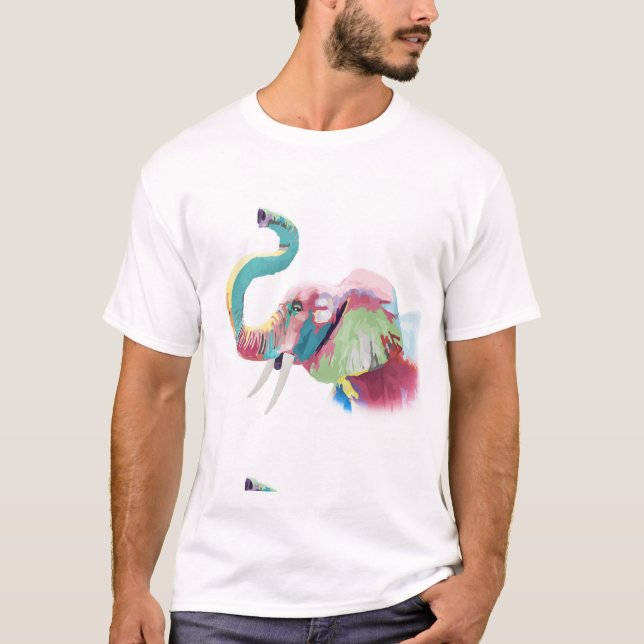 Camiseta Elefante colorido de moda de Guay (Anverso)