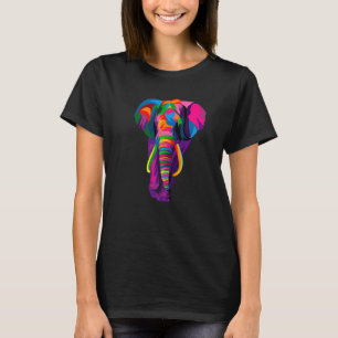 Camiseta Elefante colorido estilo pop Elefante arcoiris