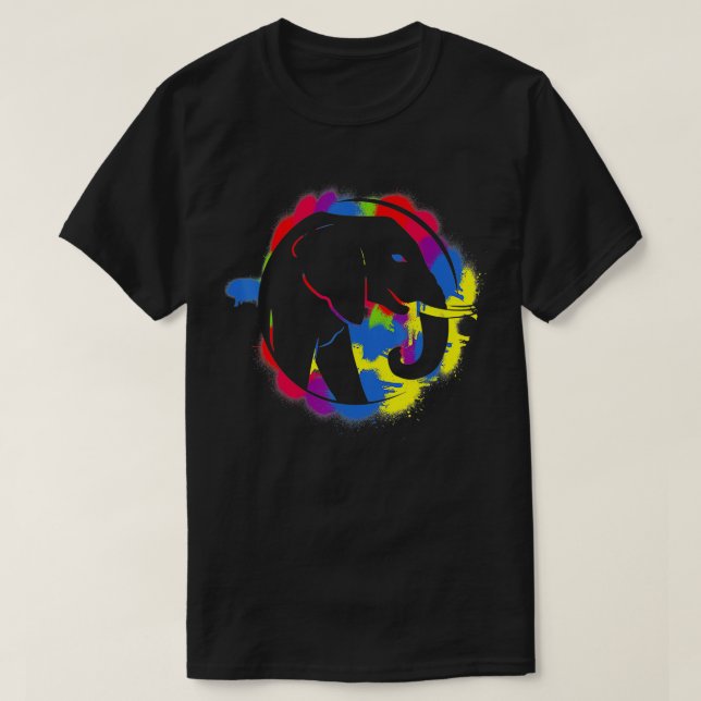 Camiseta Elefante colorido Wildlife Animales salvajes (Diseño del anverso)