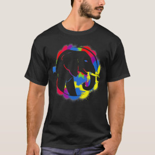 Camiseta Elefante colorido Wildlife Animales salvajes