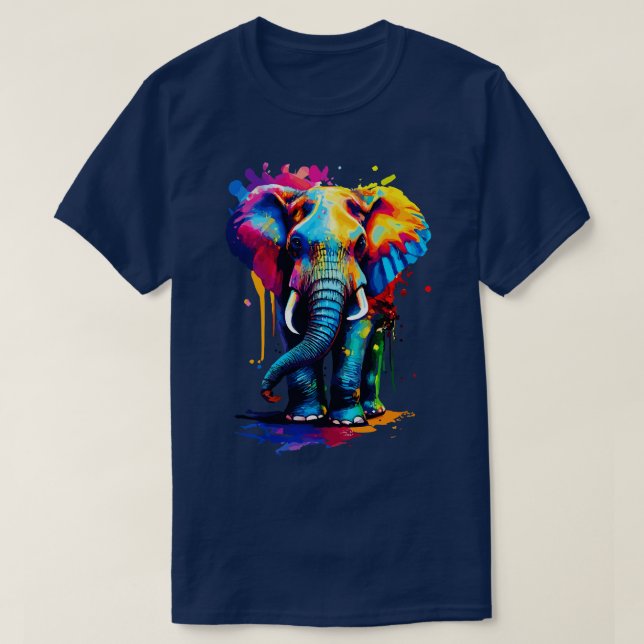 Camiseta Elefante colorido y rico elefante africano (Diseño del anverso)