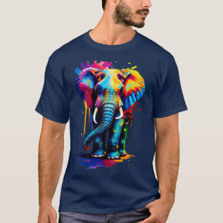 Camiseta Elefante colorido y rico elefante africano