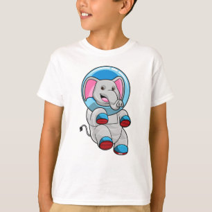 Camiseta Elefante como astronauta en la esfera del vidrio