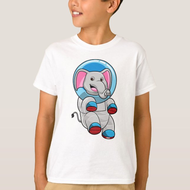 Camiseta Elefante como astronauta en la esfera del vidrio (Anverso)