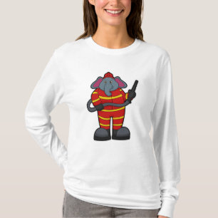 Camiseta Elefante como bombero con manguera