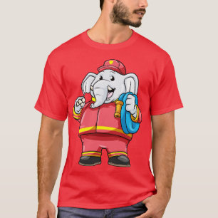 Camiseta Elefante como bombero con manguera 1