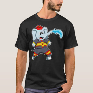 Camiseta Elefante como bombero con manguera 3