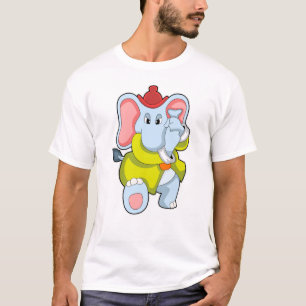 Camiseta Elefante como bombero con protectores