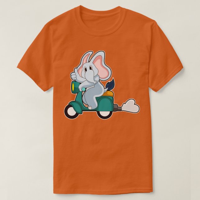 Camiseta Elefante como ciclista con Scooter (Diseño del anverso)