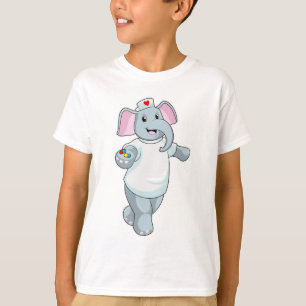 Camiseta Elefante como enfermera con medicina