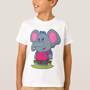 Camiseta Elefante como excursionista con mochila