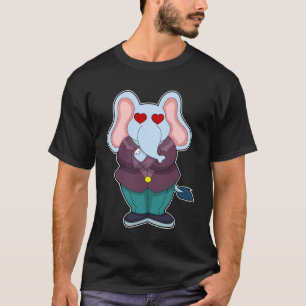 Camiseta Elefante como maduro con traje. PNG