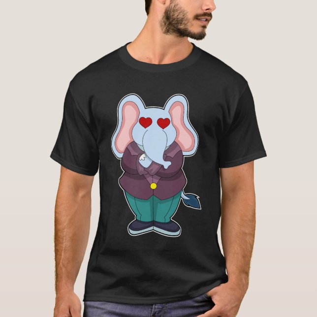Camiseta Elefante como maduro con traje. PNG (Anverso)