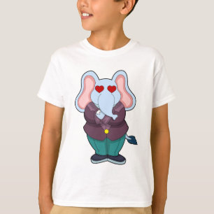 Camiseta Elefante como maduro con traje. PNG