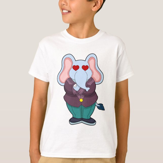 Camiseta Elefante como maduro con traje. PNG (Anverso)