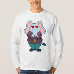 Camiseta Elefante como maduro con traje. PNG
