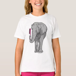 Camiseta Elefante como peluquero con comb