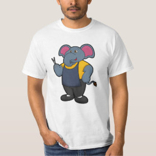 Camiseta Elefante como peluquero con tijeras