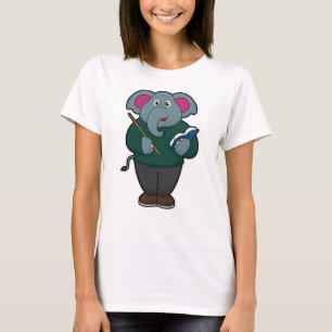 Camiseta Elefante como profesor con libro y puntero
