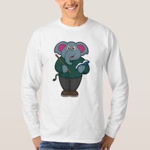 Camiseta Elefante como profesor con libro y puntero