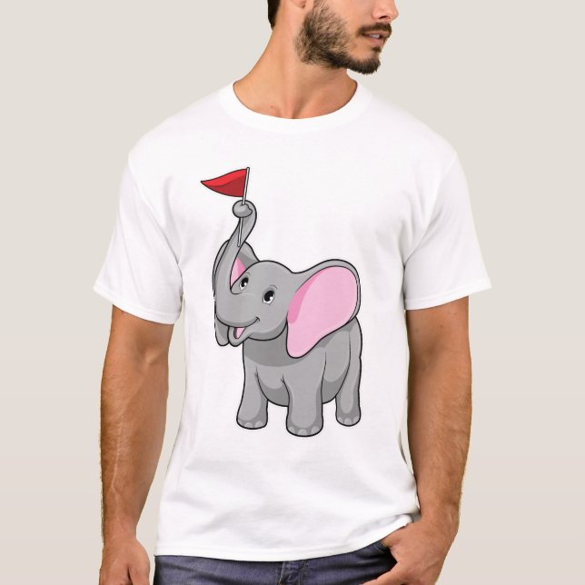 Camiseta Elefante con bandera (Anverso)