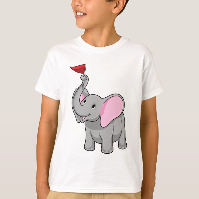 Camiseta Elefante con bandera (Anverso)