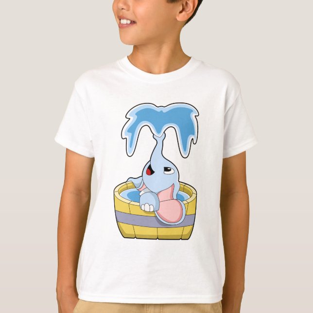 Camiseta Elefante con bañera llena de agua (Anverso)