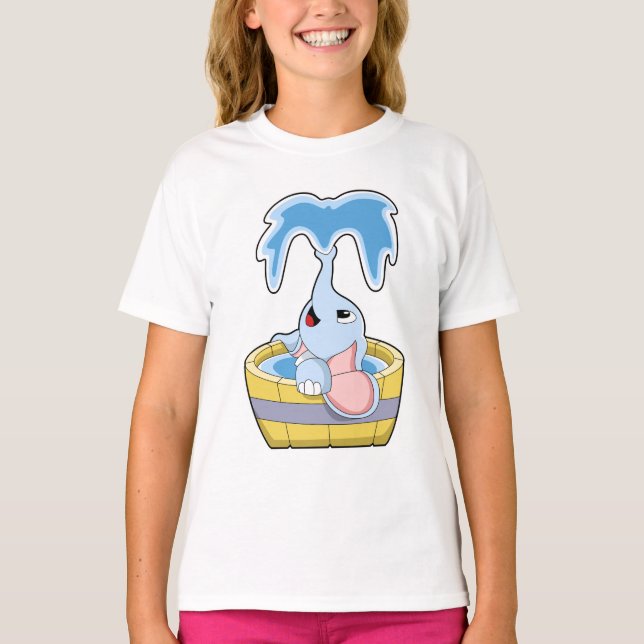 Camiseta Elefante con bañera llena de agua (Anverso)