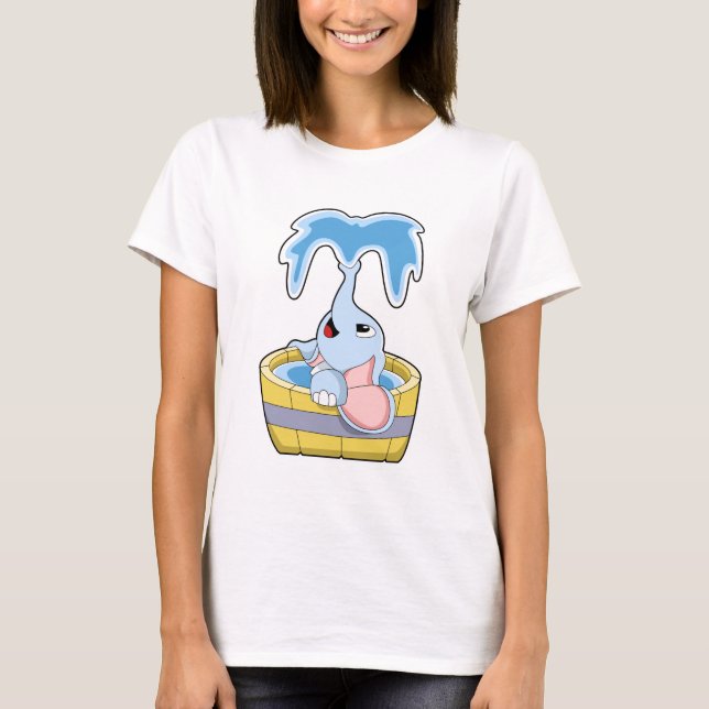 Camiseta Elefante con bañera llena de agua (Anverso)